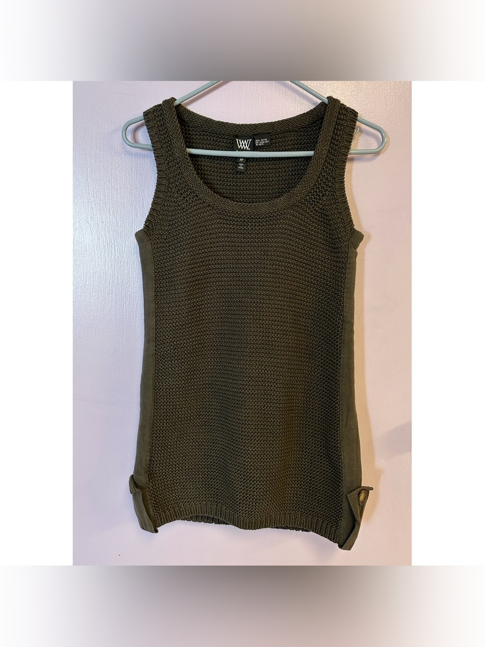 Worth Women’s Sweater Vest Knit 100% Cotton Petite XP